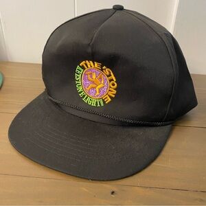 VINTAGE Keystone Light Beer The Stone Cap Hat Retro Black Embroidered Rare Old